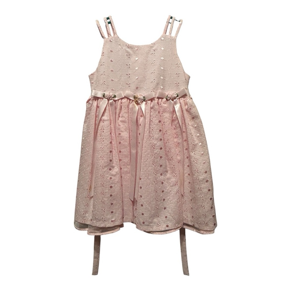 Bonnie Jean Pink Formal Kids Dress size 5 vintage easter dress.